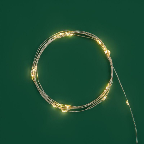 Гирлянда светодиодная "Роса" 2м 20LED тепл. бел. IP20 2хCR2032 (в комплекте) Neon-Night 303-006