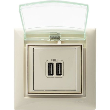 Розетка USB 2-м СП Valena сл. кость IEK 774170