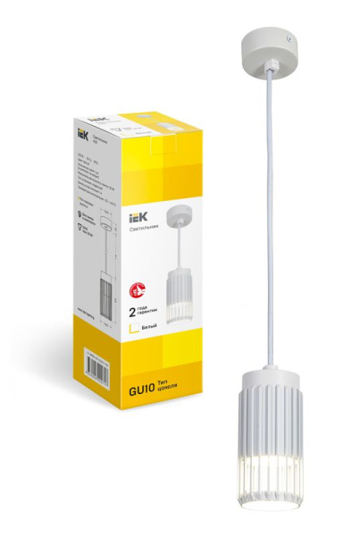 Светильник 4211 подвесной GU10 бел. IEK LT-UPB0-4211-GU10-1-K01