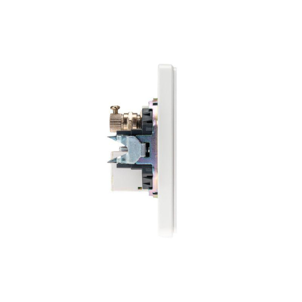 Розетка компьютерная + телевизионная СП ROUND MIELE RJ45 кат.6 + TV перламутр Kranz KR-78-0722-1