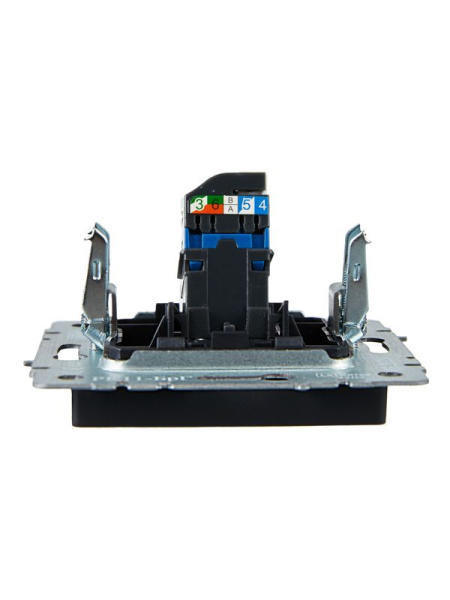 Розетка компьютерная СП RJ45 кат.6 BRITE РК11-БрГ механизм графит IEK BR-K10-2-K53