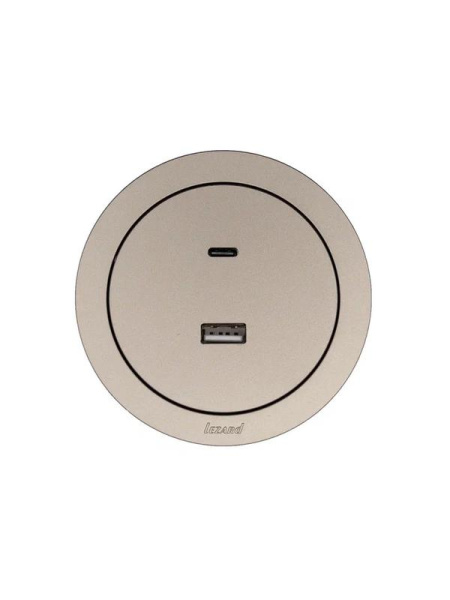 Розетка 1-м СП OSEN TC+ USB разъем механизм титан LEZARD 743-3788-192TC