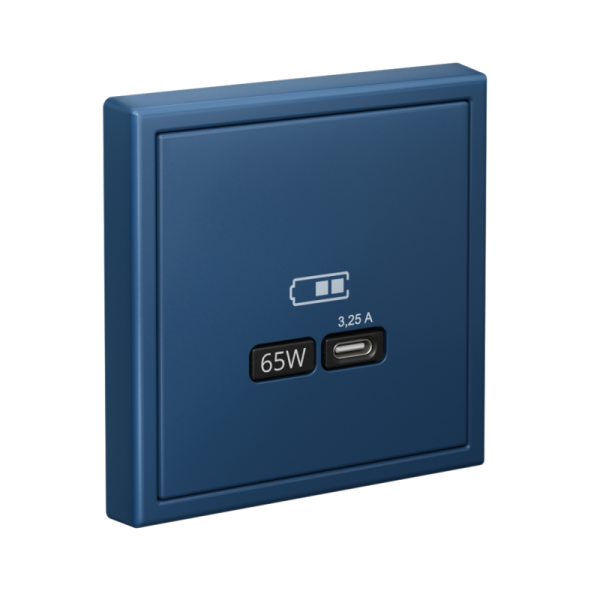 Розетка USB ArtGallery тип C 65Вт QC PD высокоскор. ЗУ механизм аквамарин SE GAL001127