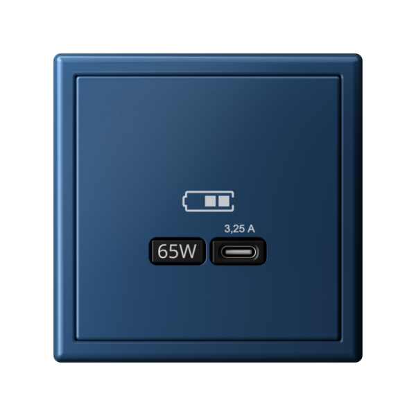 Розетка USB ArtGallery тип C 65Вт QC PD высокоскор. ЗУ механизм аквамарин SE GAL001127