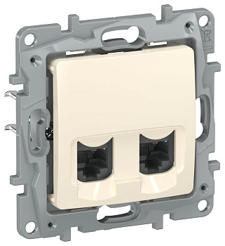 Розетка компьютерная 2-м IEKETIKA RJ45 кат.5Е UTP IP20 сл. кость IEK 6723551