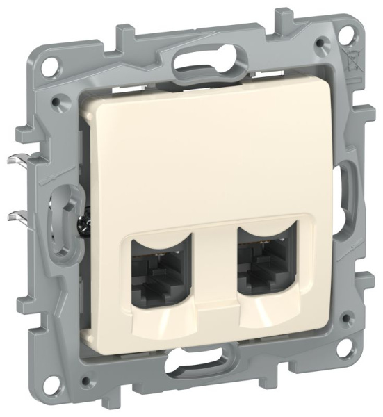Розетка компьютерная 2-м IEKETIKA RJ45 кат.5Е UTP IP20 сл. кость IEK 6723551