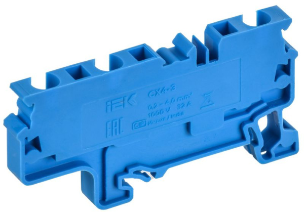 Клемма пружинная CX4-3 BU 4кв.мм трехконтактная син. ARMAFIX IEK AF-CT40-00-3-K07-004