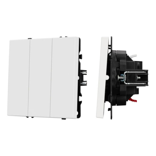 Выключатель 3-кл. ARL NOBE SWT-MK03-SFPL-WH 10А 250В софт-тач бел. кварц Arlight 061801(1)