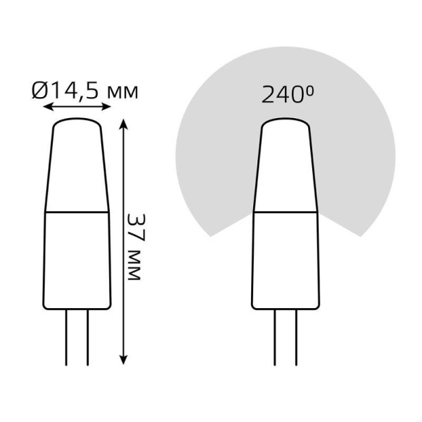 Лампа светодиодная Elementary 3Вт капсульная 4100К нейтр. бел. G4 250лм DC 12В GAUSS 18723