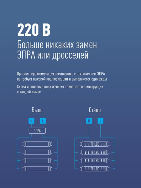 Лампа светодиодная 10Вт T8 линейная 4000К нейтр. бел. G13 220В 600мм glass КОСМОС Lksm_LED10wG13T840GL