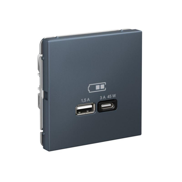 Розетка USB ArtGallery тип A+C 45Вт QC PD высокоскор. ЗУ механизм грифель SE GAL000729