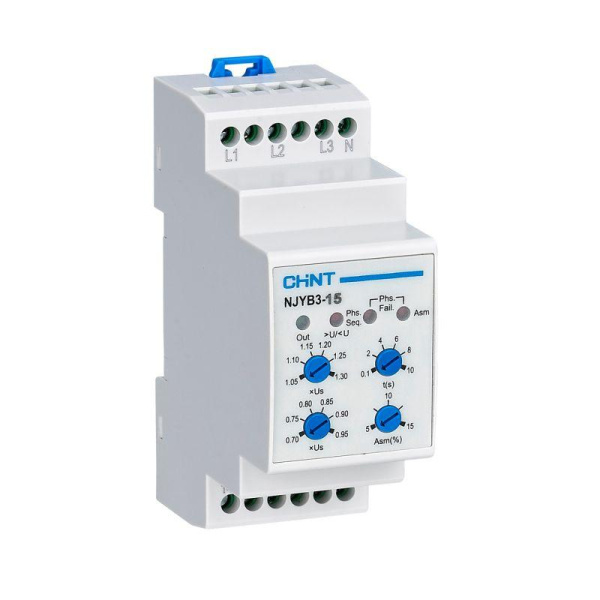 Реле контроля фаз NJYB3-11 AC 240В 1/2/3ф сеть (R) CHINT 292491