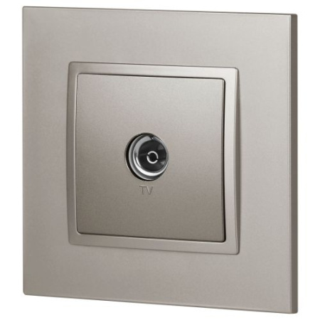 Розетка телевизионная одиночная TV Elegance 14-3101-16 титан Эра Б0065760