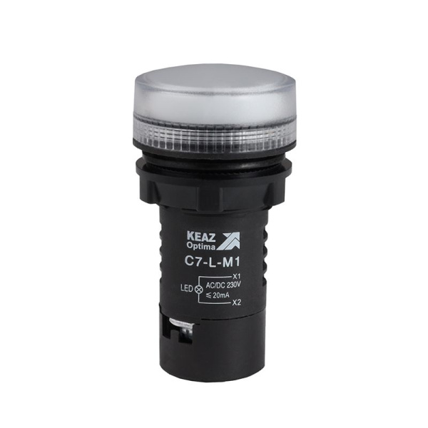 Лампа светодиодная OptiSignal Compact D22 С7-L-M1 бел. 230В AC/DC XB7EV01MP КЭАЗ 362158