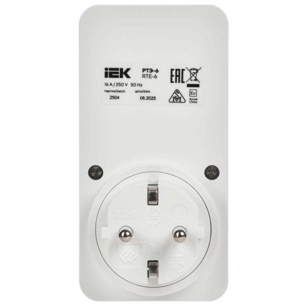 Розетка-таймер электронный РТЭ-6 16А IP20 1мин 24ч IEK ERT10-1-16-S-01-5-K01