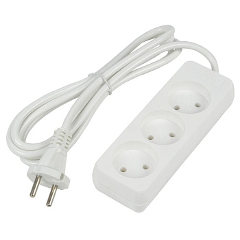 Удлинитель 3х1.5м без заземл. 10А Ultra S-CU3-15 WHITE бел. Uniel UL-00009979