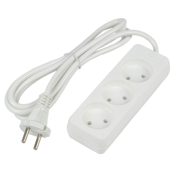 Удлинитель 3х1.5м без заземл. 10А Ultra S-CU3-15 WHITE бел. Uniel UL-00009979