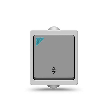 Переключатель проходной 1-кл. Аллегро IP54 с подсветкой сер. UNIVersal 1277