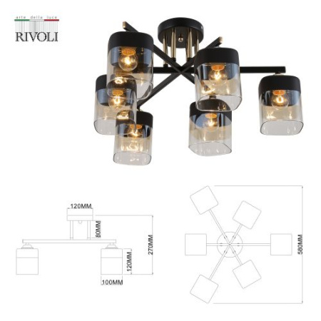 Люстра Isadora 9133-306 6хЕ27 40Вт модерн Rivoli Б0054753