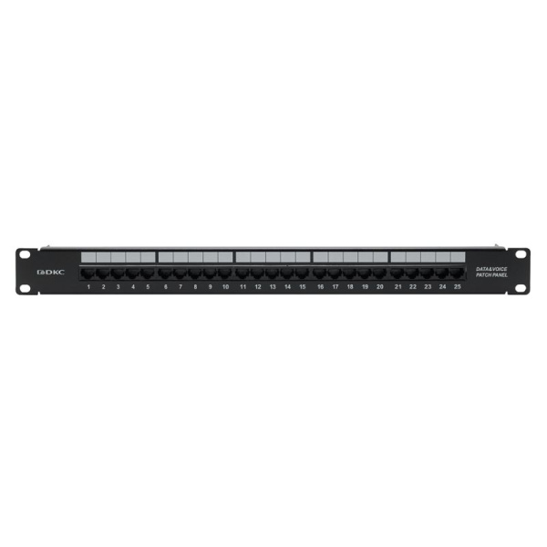 Патч-панель телефонная 19дюйм 1U CAT3 25 портов RJ45 DKC RN3PP251