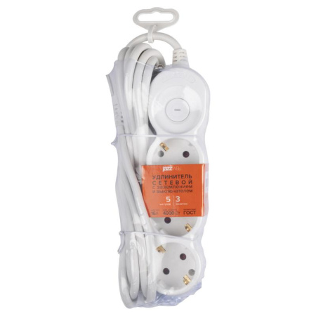 Удлинитель EX-03GS-500 (3х5) заземл. выкл. JazzWay 5065185