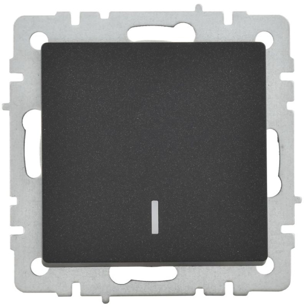 Выключатель 1-кл. СП BRITE ВС10-1-1-БрЧ 10А с индик. механизм черн. IEK BR-V10-1-10-K02