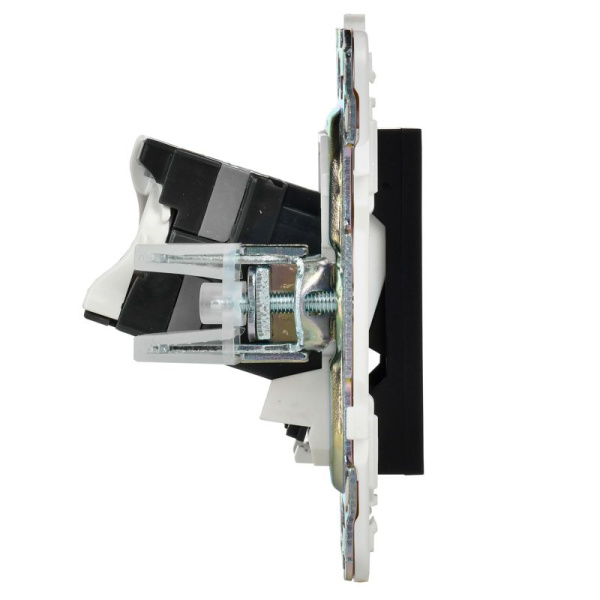 Розетка компьютерная двойн. RJ45 кат.5E SKANDY SK-K03Bl черн. IEK SK-K20-1-K02