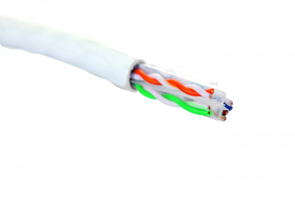 Кабель U/UTP кат.6 4 пары 23 AWG нг(А)-HF внутр. прокладки бел. (305м) (кор.) Eurolan 19C-U6-12WT-B305