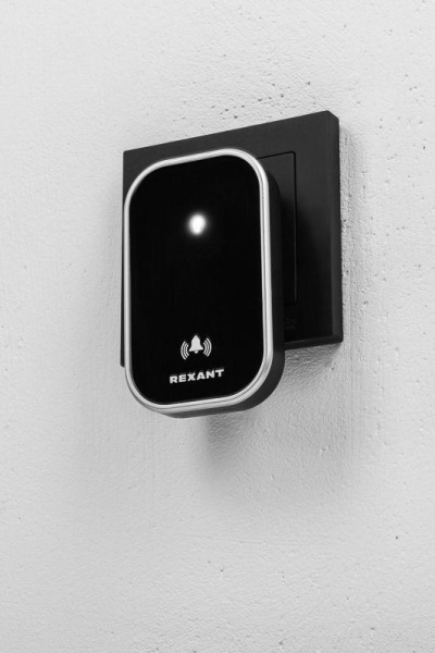 Звонок беспроводной дверной с цифровым кодированием 38 мелодий 200м IP44 черн. Rexant 73-0002