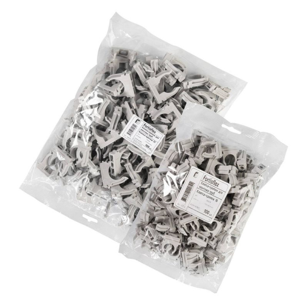 Держатель для труб (клипса) d25мм (уп.100шт) Fortisflex 43526