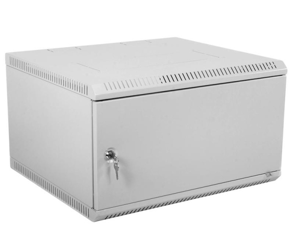 Шкаф коммутационный настенный ШРН-Э-6.500 6U 600х520мм передн. двер. стеклян. несъемн. боков. панель 50кг 470мм 14.94кг 345мм сер. ЦМО 1132005