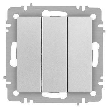 Выключатель 3-кл. СП Accent 6-106-03 10А IP20 250В AL/CU алюм. Intro Б0063536