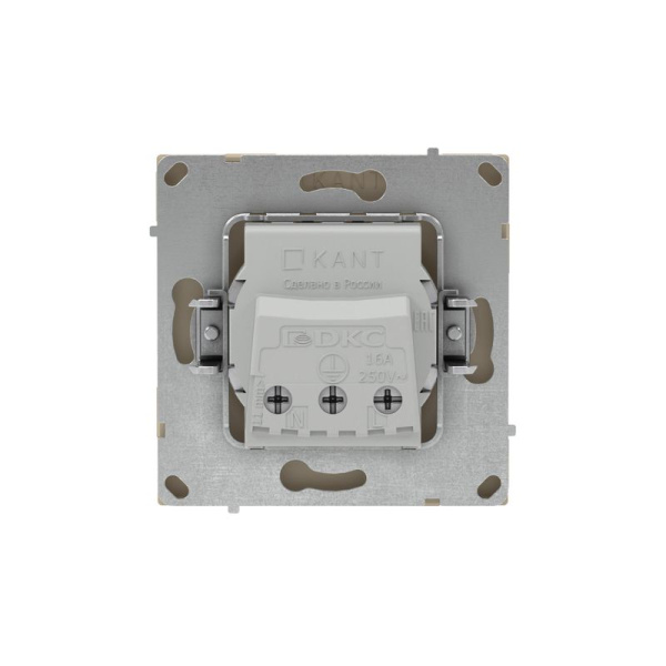 Розетка силовая KANT 2P+E без шторки ванильн. марципан DKC 7015033