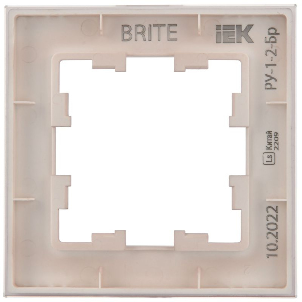 Рамка 1-м BRITE РУ-1-2-Бр стекло розовый матов. IEK BR-M12-G-31-K14