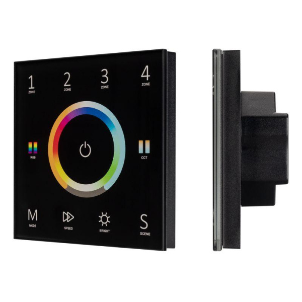 Панель сенсорная SMART-P67-MULTI 230В 4 зоны 2.4G IP20 пластик черн. Arlight 028322