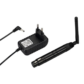 Усилитель SMART-DMX-Receiver Black 5В XLR3 Male 2.4G IP20 метал. черн. Arlight 028417