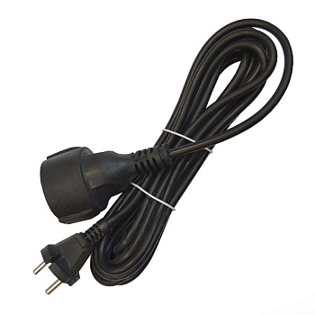 Удлинитель-шнур 1х5м без заземл. 10А IP20 ПВС 2х1 черн. DOMTOK 2340