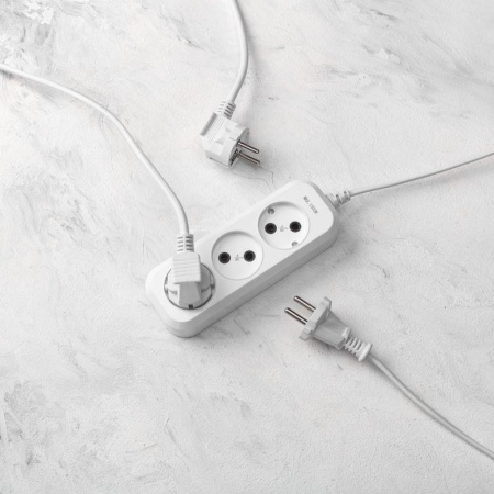 Удлинитель 3х3м без заземл. 2х0.75 бел. PROCONNECT 13-4206