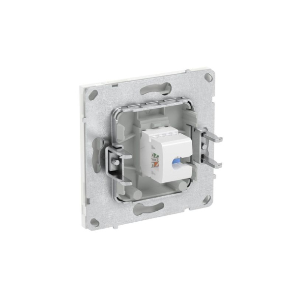 Розетка компьютерная 1-м KANT RJ45 кат.6A без шторки бел. магнолия DKC 7000673