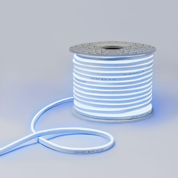 Шнур светодиодный гибкий неон LED SMD 8х16мм 120LED/м син. (уп.100м) Neon-Night 131-043