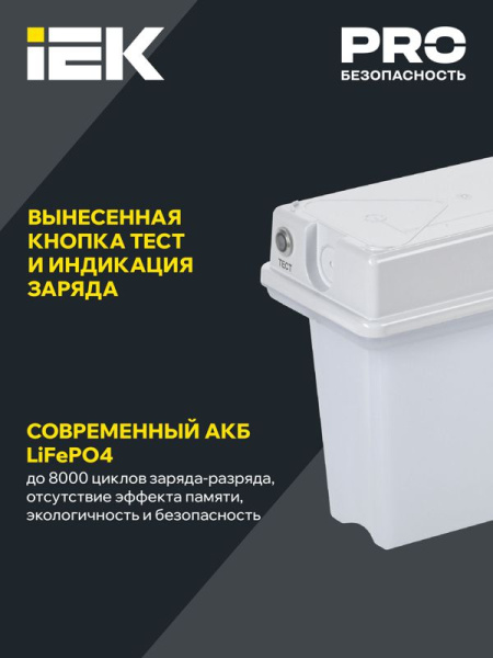 Светильник светодиодный ССА1010 3ч IP65 аварийный универс. IEK LSSA1-1010-3-65-K01