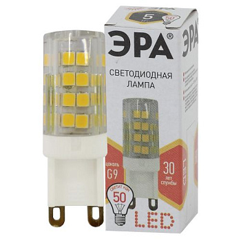 Лампа светодиодная JCD-5w-220V-corn ceramics-827-G9 400лм ЭРА Б0027863