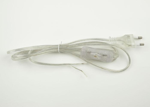 Шнур сетевой UCX-C11/02A-170 CLEAR с вилкой и выкл. 2А 500Вт 1.7м прозр. Uniel UL-00004433