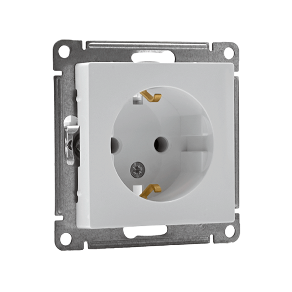 Розетка 1-м СП AtlasDesign 16А IP20 с заземл. механизм бел. SE ATN000143