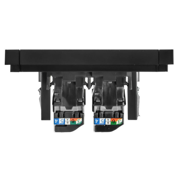Розетка компьютерная 2-м RJ45 кат.5E FORTE&PIANO FP133 черн. IEK FP-K20-1-K02