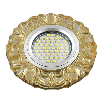 Светильник DLS-L136 GU5.3 GLASSY/YELLOW GU5.3 встраив. доп. светодиод. подсветка 3Вт без лампы стекло Fametto UL-00003863