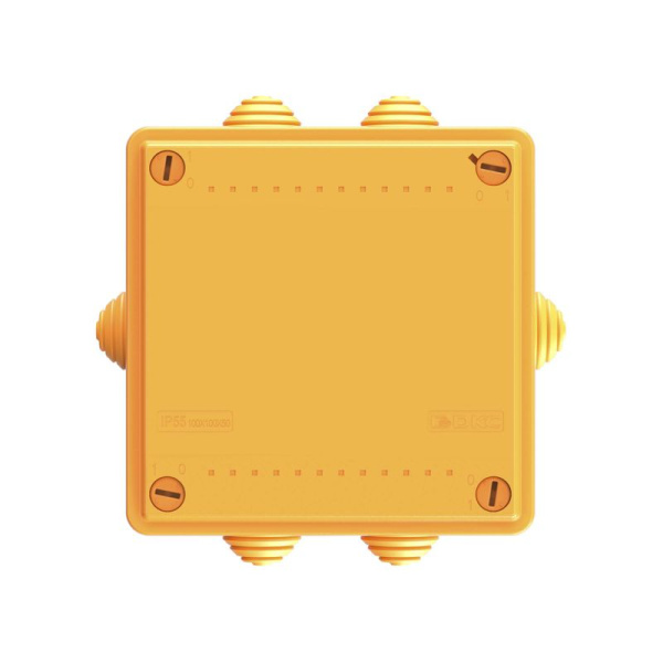 Коробка ответвительная FS 100х100х50мм IP55 5п 450В 10А 6кв.мм с кабельными вводами и клеммниками пластик. DKC FSB11506