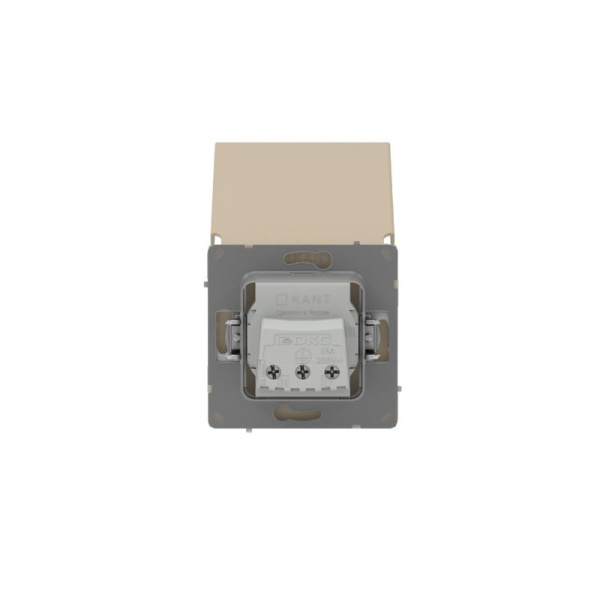 Розетка силовая KANT IP44 2P+E защ. шторки с крышкой ванильн. марципан DKC 7015013
