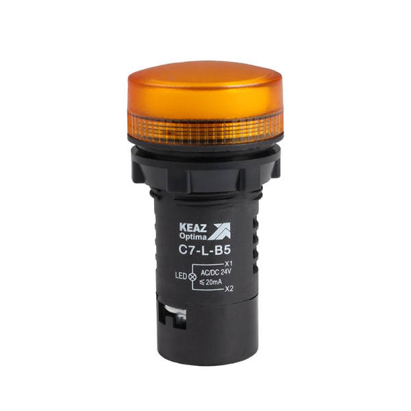 Лампа светодиодная OptiSignal Compact D22 С7-L-Q5 желт. 380В AC XB7EV05QP КЭАЗ 362166