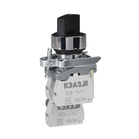 Переключатель КПЕ1111РС 1но+1нз ручка фикс 2поз IP40 черн. КЭАЗ 271788